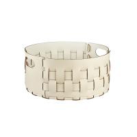 Корзина ADJ Bottega 1020.16/10 для белья, круглая, Ø40xH20 см, панна котта/белый