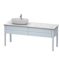 Duravit Luv База напольная, 743x1788x570, 2 выдв.ящика, раковина слева. цвет светло-голубой шелковисто-матовый