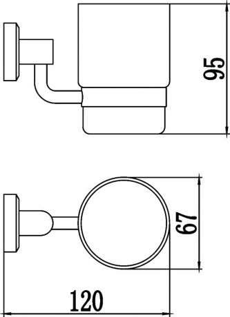 Стакан стеклянный с настенным держателем Savol S-009558