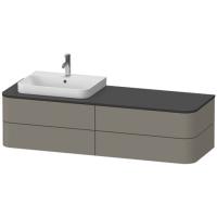 Duravit Happy D.2 Plus Столешница 16x1300x550мм для тумбы #HP4934, HP4944, HP4954, HP4963, HP4973 с вырезом под 1 раковину SX, цвет: graphite supermat