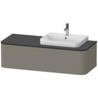 Duravit Happy D.2 Plus Столешница 16x1300x550мм для тумбы #HP4932, HP4942, HP4952 ,HP4962, HP4972 с вырезом под 1 раковину DX, цвет: graphite supermat