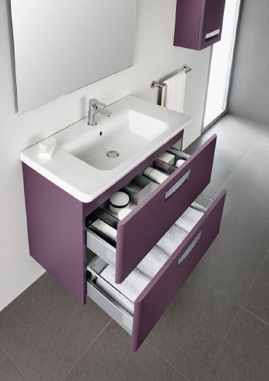 тумба под раковину roca the gap, 80 см, белый глянец zru9302877