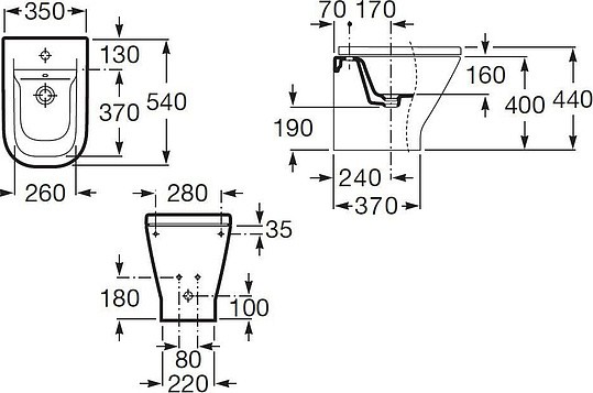 биде напольное roca gap 357477000