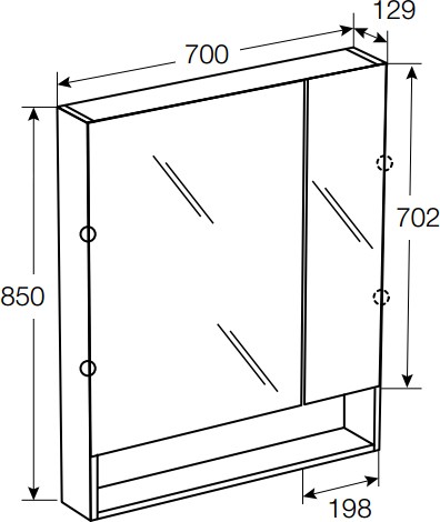 зеркальный шкаф roca gap 70 zru9302752 фиолетовый