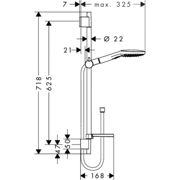 душевой гарнитур hansgrohe raindance select e 26620000