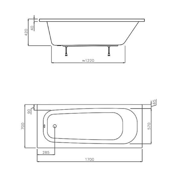 акриловая ванна ravak septima 170x70 c632s00000 без гидромассажа акриловая ванна ravak septima 170x70 c632s00000 без гидромассажа