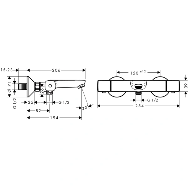 термостат для ванны hansgrohe ecostat universal 13123000