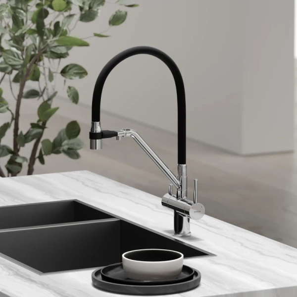 смеситель для кухни sancos dora sc4003ch хром черный