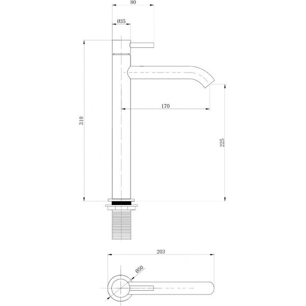 смеситель abber wasser kreis af8111b, цвет черный матовый
