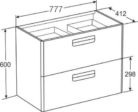 тумба под раковину roca the gap, 80 см, фиолетовая zru9302740