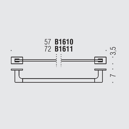полотенцедержатель 57см colombo design look b1610.gl, pvd графит полированный