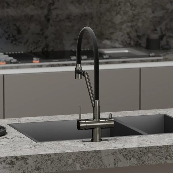 смеситель для кухни sancos dora sc4003gg вороненая сталь черный