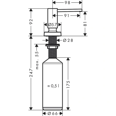 дозатор 500 мл hansgrohe a51 40448670