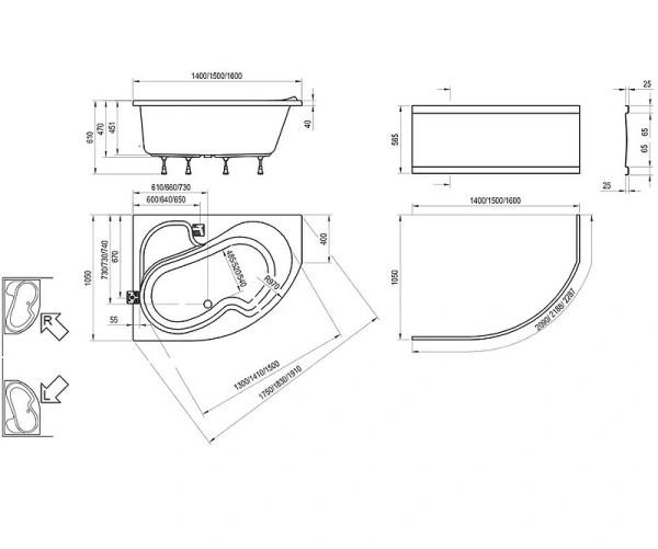 акриловая ванна ravak rosa i 150x105 l ck01000000 без гидромассажа акриловая ванна ravak rosa i 150x105 l ck01000000 без гидромассажа