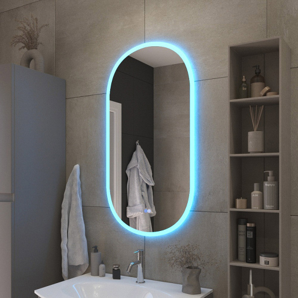 зеркало cezares ellisse 55 czr-spc-els-550-1050-rgb-tch с подсветкой с сенсорным выключателем и функцией памяти
