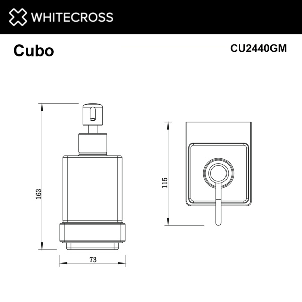 Дозатор для жидкого мыла Whitecross Cubo CU2440GM настенный, оружейная сталь