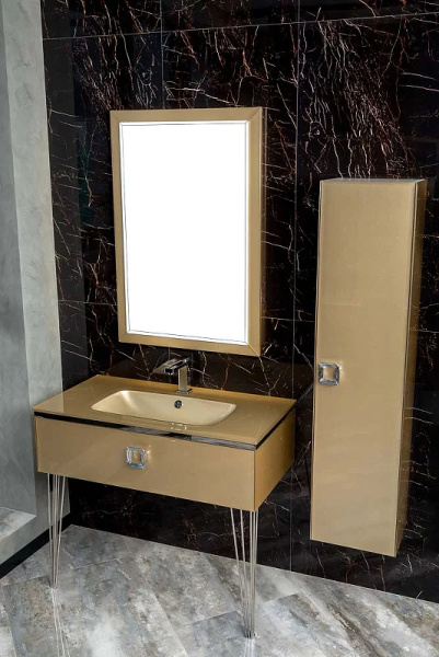 шкаф пенал boheme armadi art lucido 35 772-light gold подвесной светлое золото