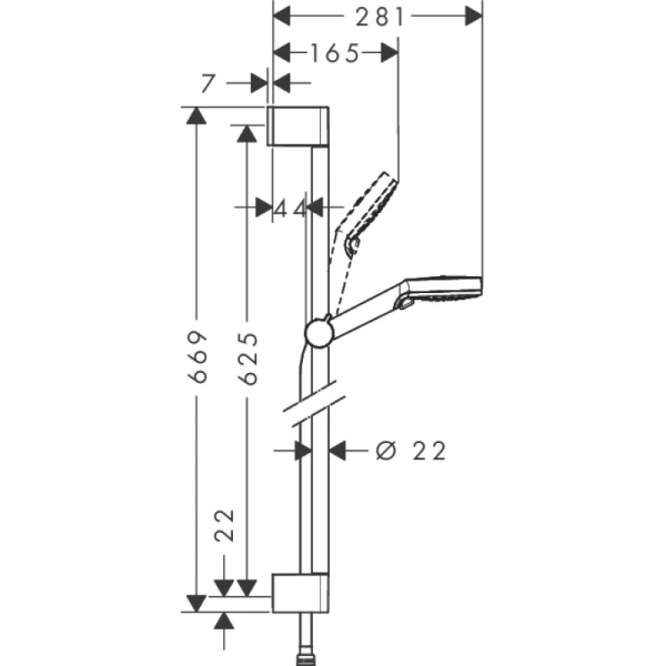 душевой гарнитур hansgrohe crometta vario 26532400