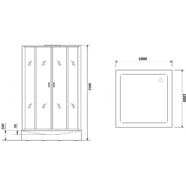 душевая кабина niagara premium 100x100 ng-6902-01q black без гидромассажа
