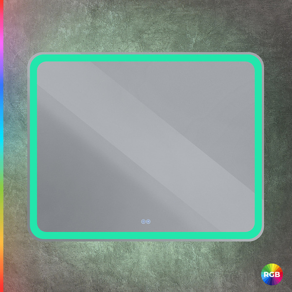 зеркало cezares multicolore 100 czr-spc-mc-1000-800-rgb-tch с подсветкой с сенсорным выключателем и функцией памяти