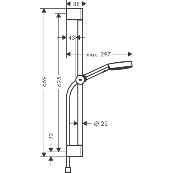 душевой гарнитур hansgrohe pulsify select 105 3jet relaxation ecosmart 24161700
