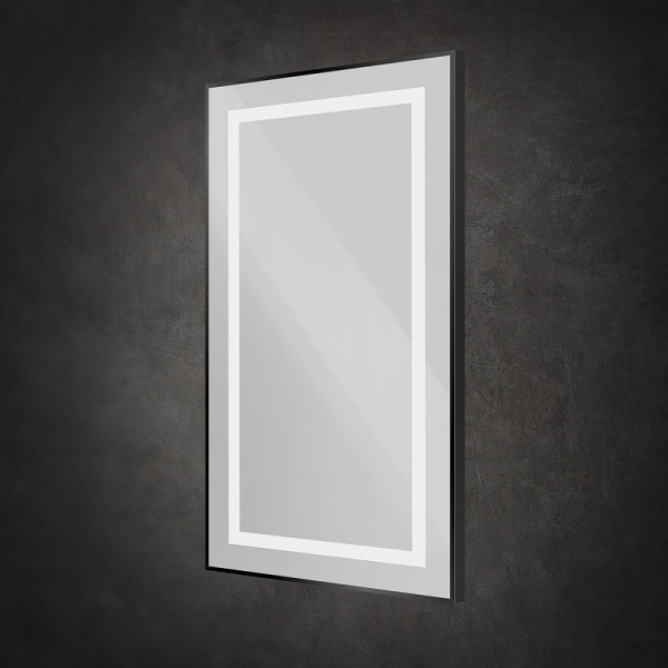 зеркало belbagno kraft 50 spc-kraft-500-900-sens-nero с подсветкой черное с сенсорным выключателем