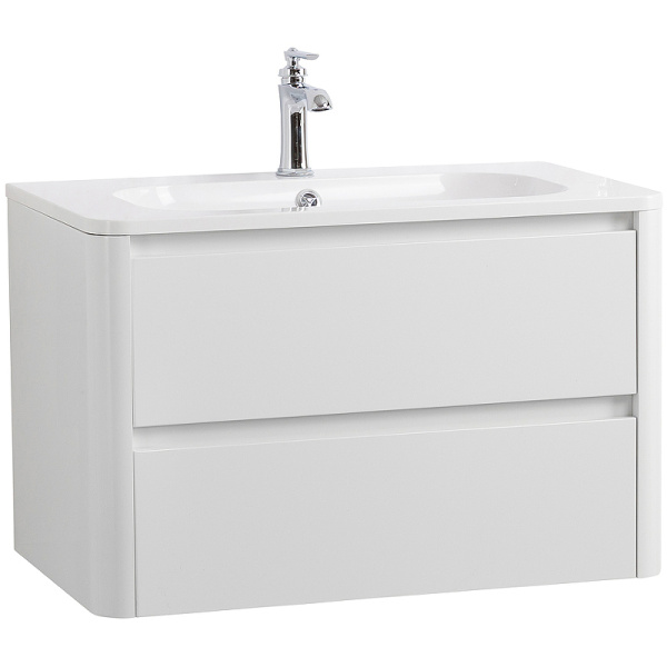 тумба под раковину cezares relax 80 relax-800-2c-so-bl подвесная bianco lucido