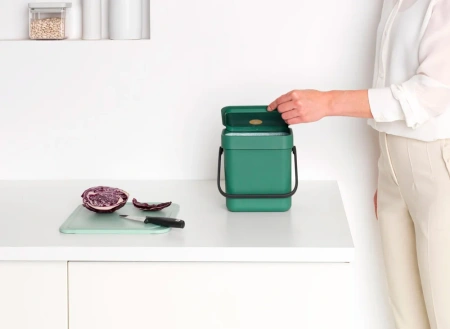 мусорное ведро brabantia sort&go 129865 3 л, темно-зеленое