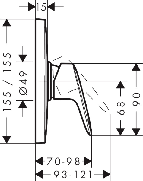 смеситель для душа hansgrohe logis 71607000 хром