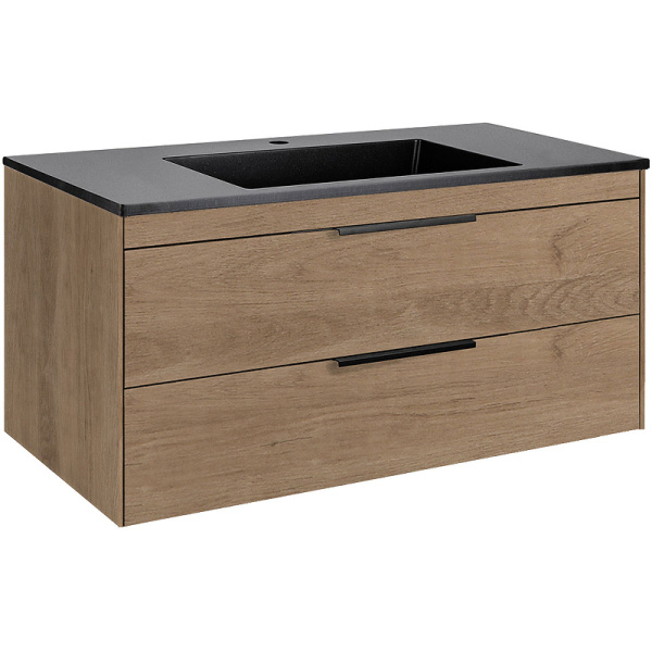 тумба под раковину vincea chiara 2d 100 vmc-2c2100no подвесная n.oak