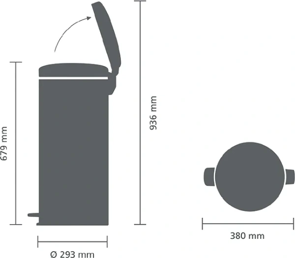 Мусорное ведро Brabantia NewIcon 304088 30 л, зеленая сосна