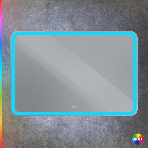 зеркало cezares multicolore 120 czr-spc-mc-1200-800-rgb-tch с подсветкой с сенсорным выключателем и функцией памяти