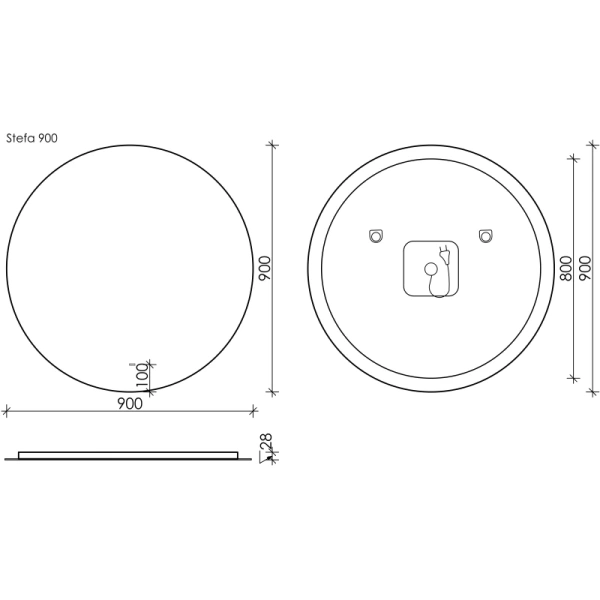 зеркало sancos sfera d900 c подсветкой , арт. sf900