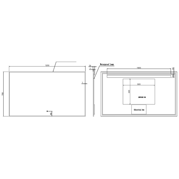 зеркало boheme modern 120x70 543-120-cr с подсветкой хром с сенсорным выключателем и подогревом