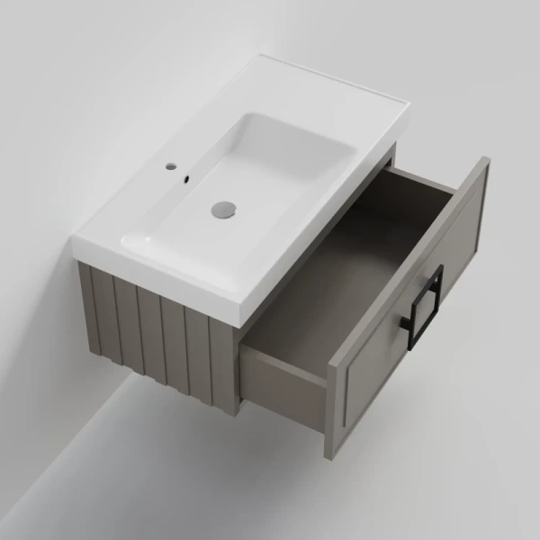 тумба под раковину la fenice cubo fnc-01-cub-c-90 87,6 см, подвесная, бежевый матовый