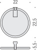 полотенцедержатель 22 см colombo design luna b0111 кольцо, хром