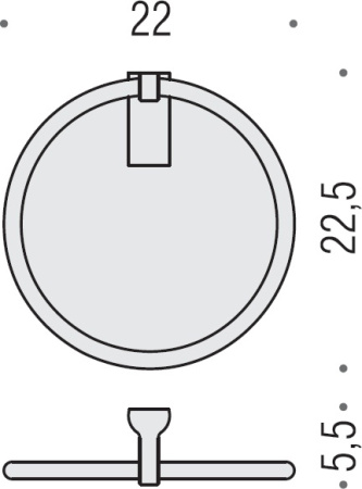 полотенцедержатель 22 см colombo design luna b0111 кольцо, хром