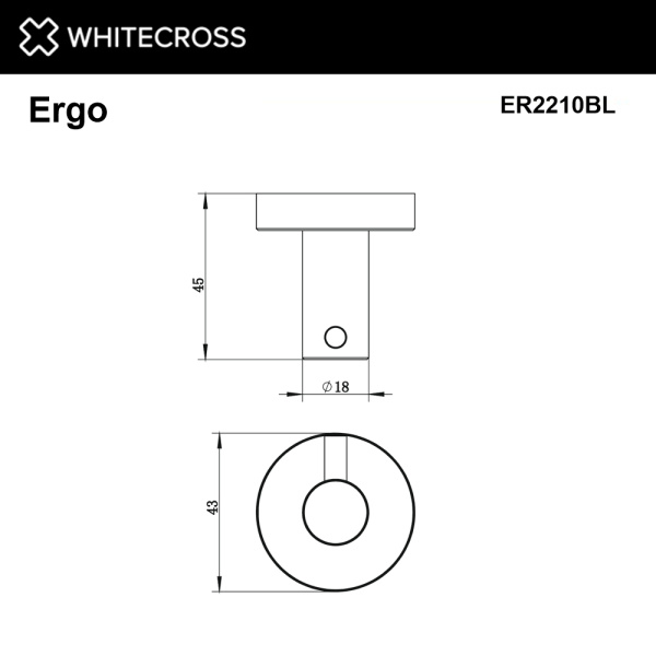 Крючок Whitecross Ergo ER2210BL черный мат