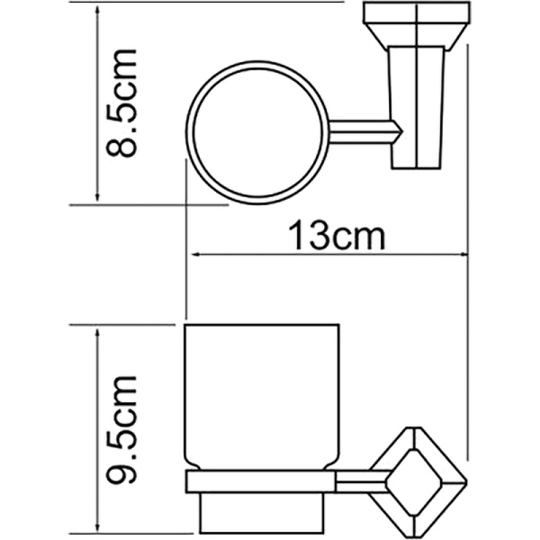 Стакан для зубных щеток WasserKRAFT Aller K-1128C цвет хром