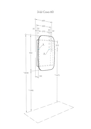зеркальный шкаф aquaton сохо 60 r 1a258302aja0r графит