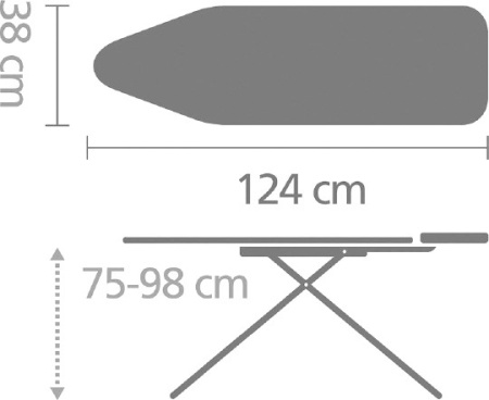 гладильная доска brabantia b 108860 124х38 цветок хлопка