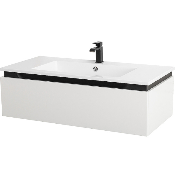тумба под раковину cezares slider 100 slider-1000-1c-so-bo подвесная bianco opaco