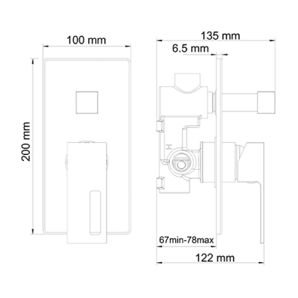 смеситель для душа, wasserkraft alme 1541 цвет хром