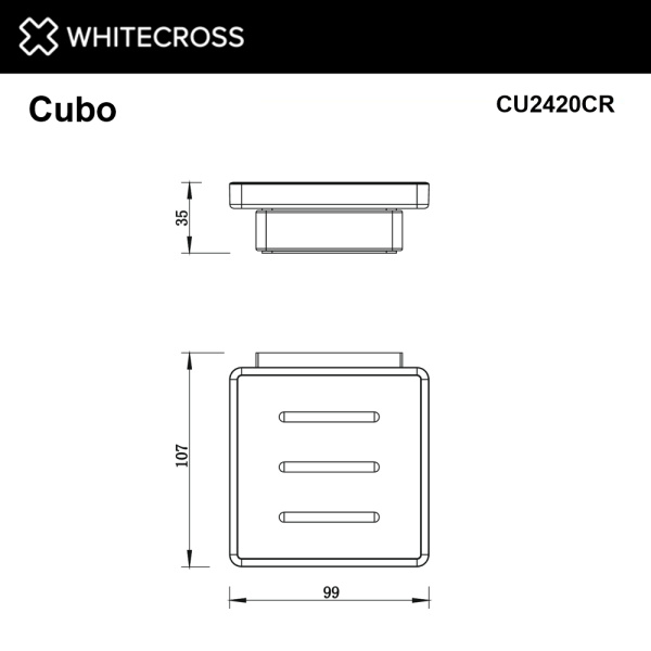 Мыльница Whitecross Cubo CU2420CR настенная, хром