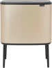 мусорное ведро brabantia bo touch bin 304620 11+23 л, шампань
