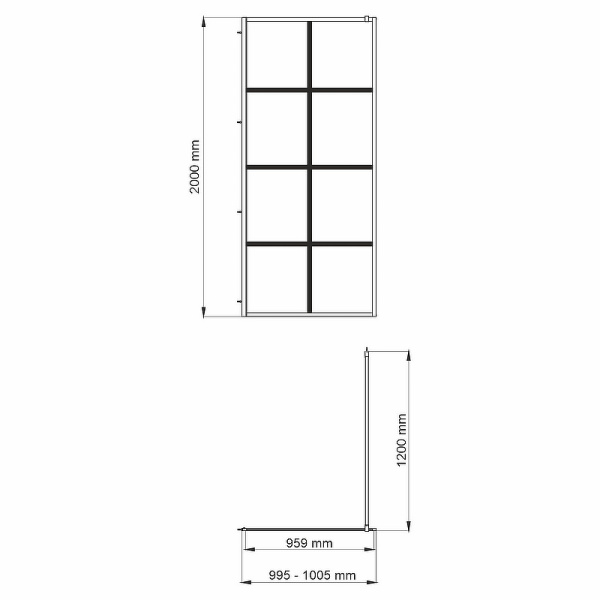 душевая перегородка wasserkraft glan 100 66w44 профиль цвет черный матовый стекло прозрачное