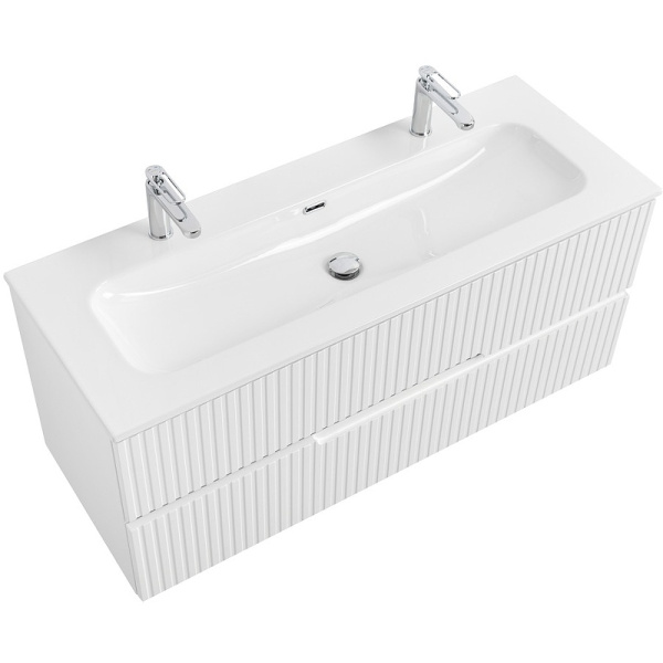 тумба под раковину cezares duet-n 120 duet-n-1200-2c-so-bl подвесная bianco lucido