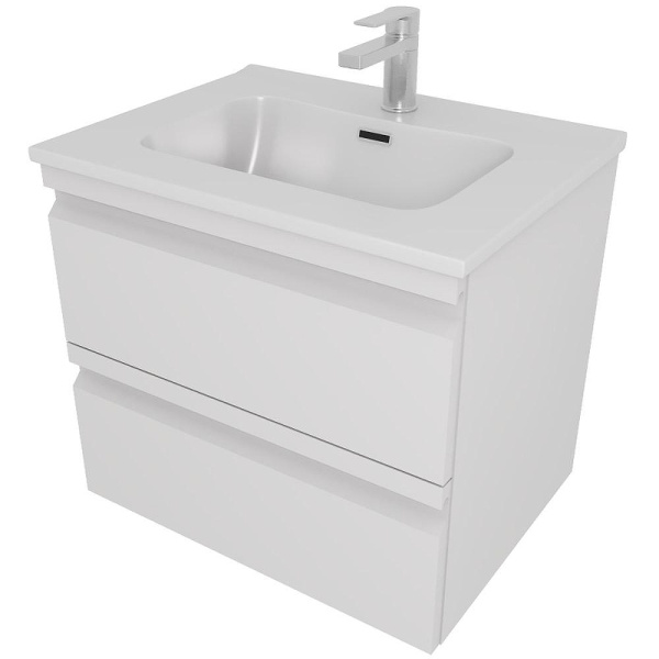 тумба с раковиной aquatek вега 60 aq77060-mw подвесная белая матовая тумба с раковиной aquatek вега 60 aq77060-mw подвесная белая матовая