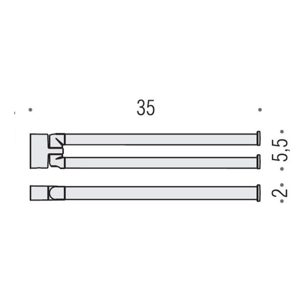 Полотенцедержатель двойной 35 см Colombo Design Lulu B6212.HPS, PVD золото