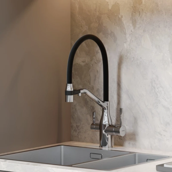 смеситель для кухни sancos orta sc4008ch хром черный